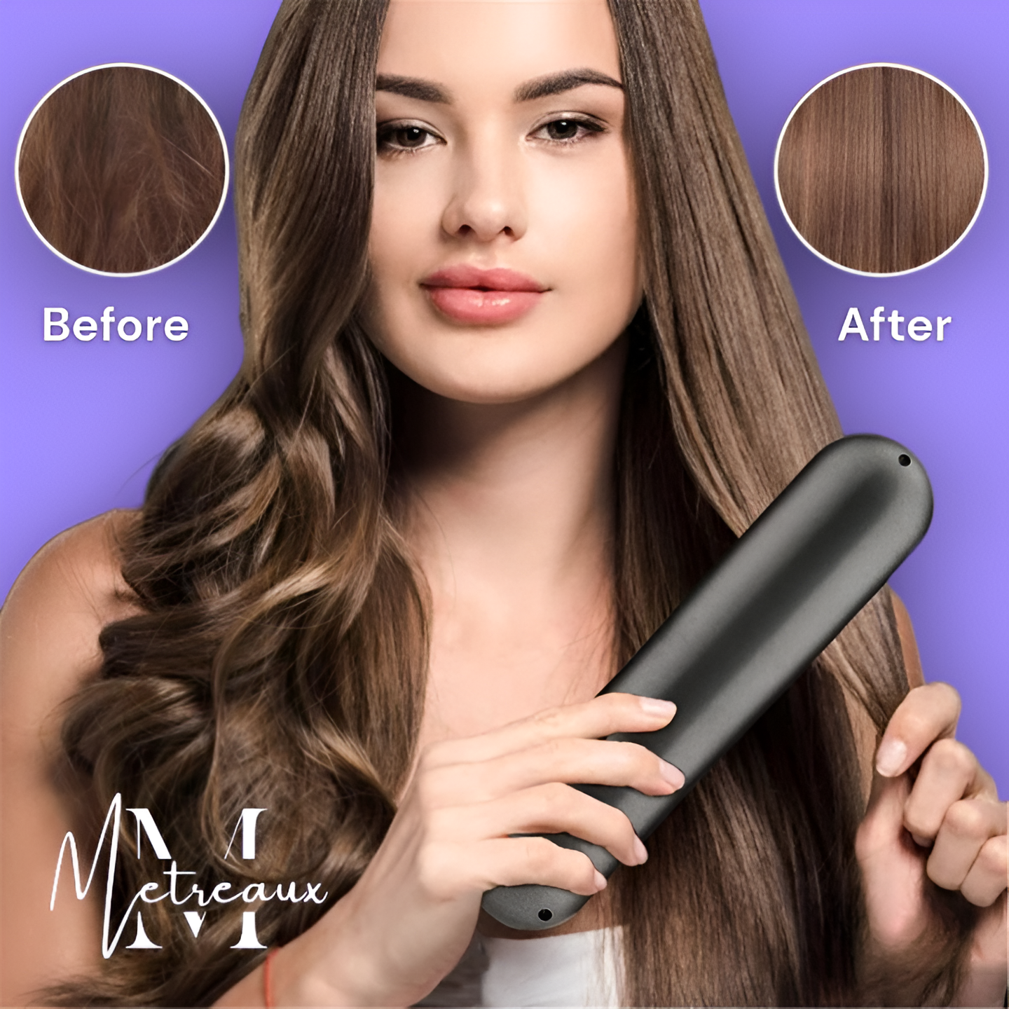 🔥 Offre spéciale : 50 % de réduction 💁♀️ Peigne lissant chauffant sans fil en céramique