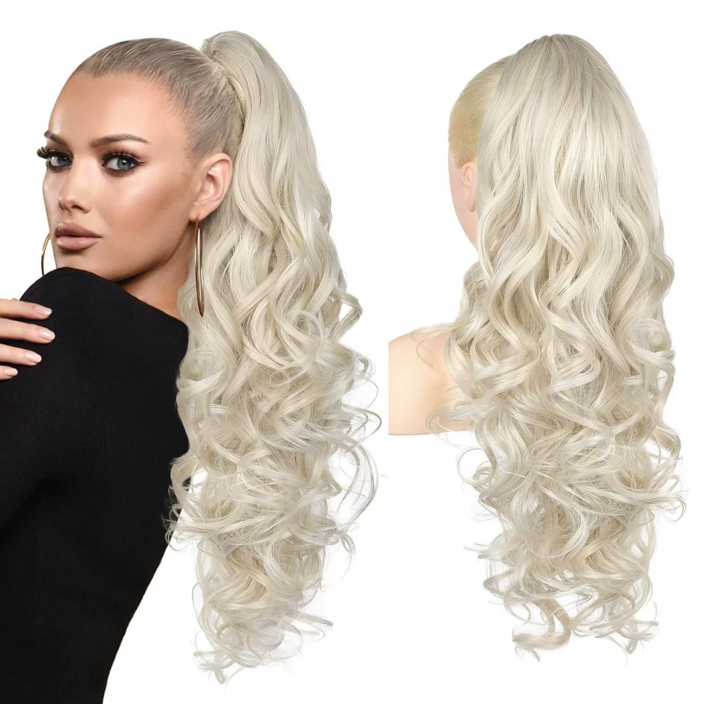 💜 Extension de queue de cheval ondulée à clip – Promo limitée, 50 % de réduction 💜