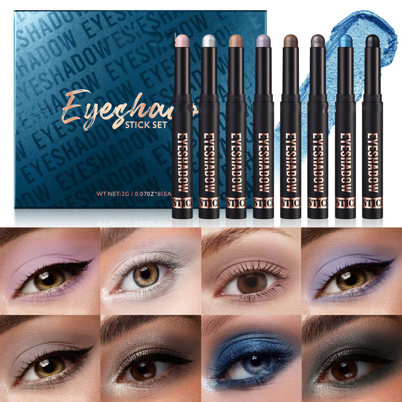 ✨Plus de 50 000 unités vendues ! 🎁 8 teintes de fards à paupières en stick pailletés, waterproof, longue tenue et multi-usage