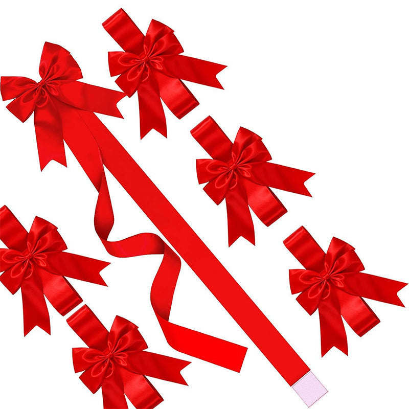 Grand nœud en ruban décoratif pour porte de placard – Noël