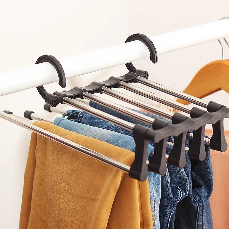 Porte-Pantalons Multifonctionnel — Optimisez votre rangement et gagnez de l'espace. Offre spéciale : Achetez 2, Recevez 3 !
