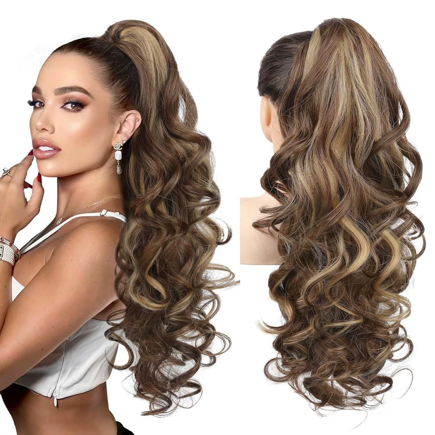 💜 Extension de queue de cheval ondulée à clip – Promo limitée, 50 % de réduction 💜