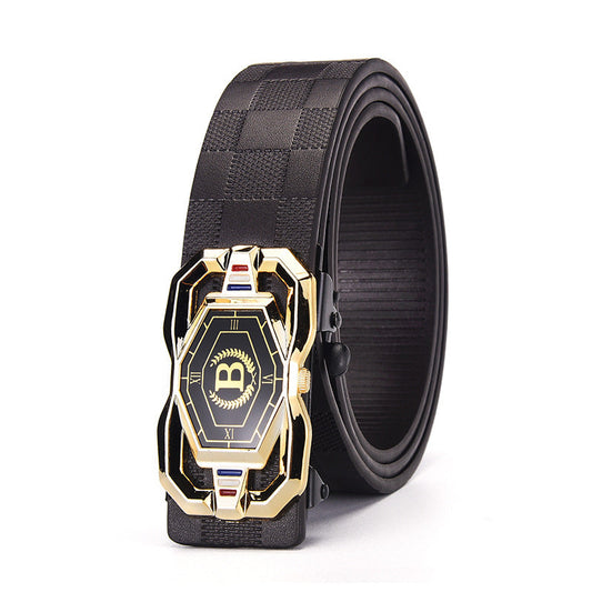 📢📢50 %  DE RÉDUCTION !! ⏰🐊Ceinture en cuir pour homme avec motif crocodile raffiné, boucle automatique et fabriquée en cuir de vachette.