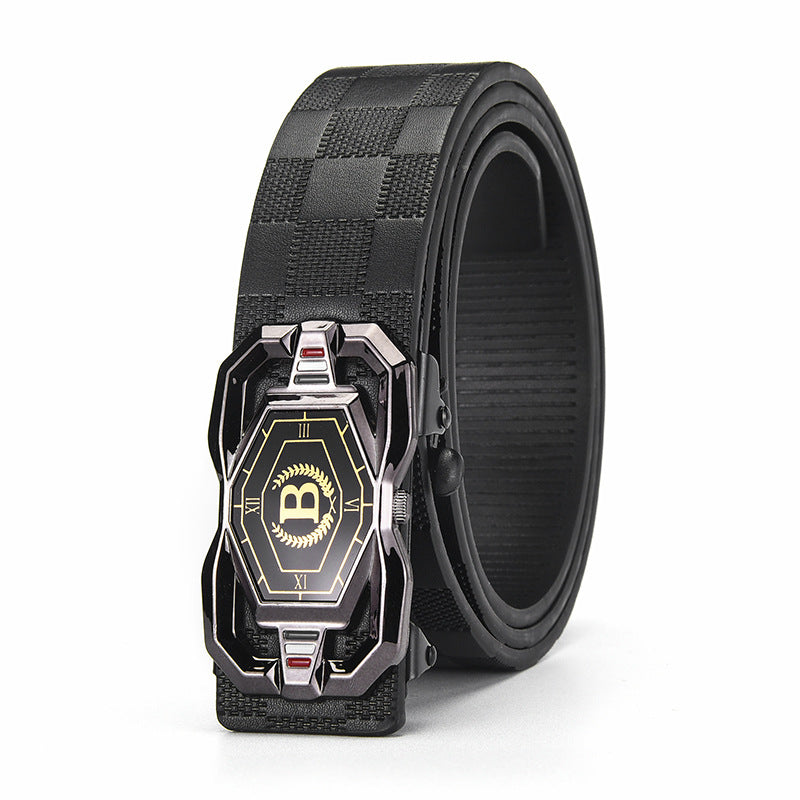📢📢50 %  DE RÉDUCTION !! ⏰🐊Ceinture en cuir pour homme avec motif crocodile raffiné, boucle automatique et fabriquée en cuir de vachette.