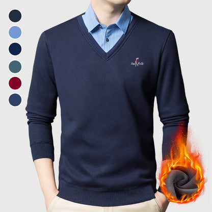 ✈️Offre spéciale🔥Haut Chaud Isolé en Polaire pour Hommes avec Col de Chemise