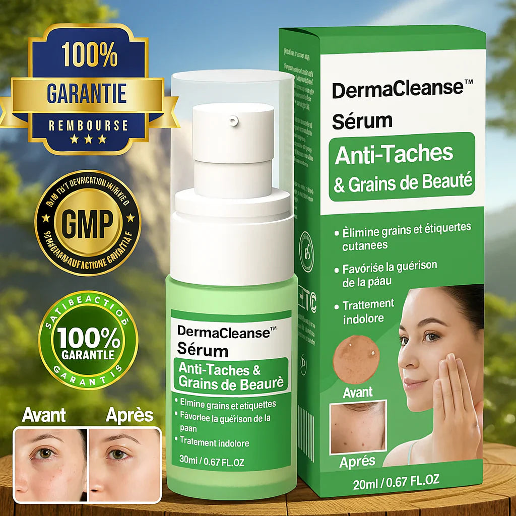 DermaCleanse™ Sérum Anti-Taches & Grains de Beauté | Élimine jusqu’à 95 % des imperfections en 3 jours!