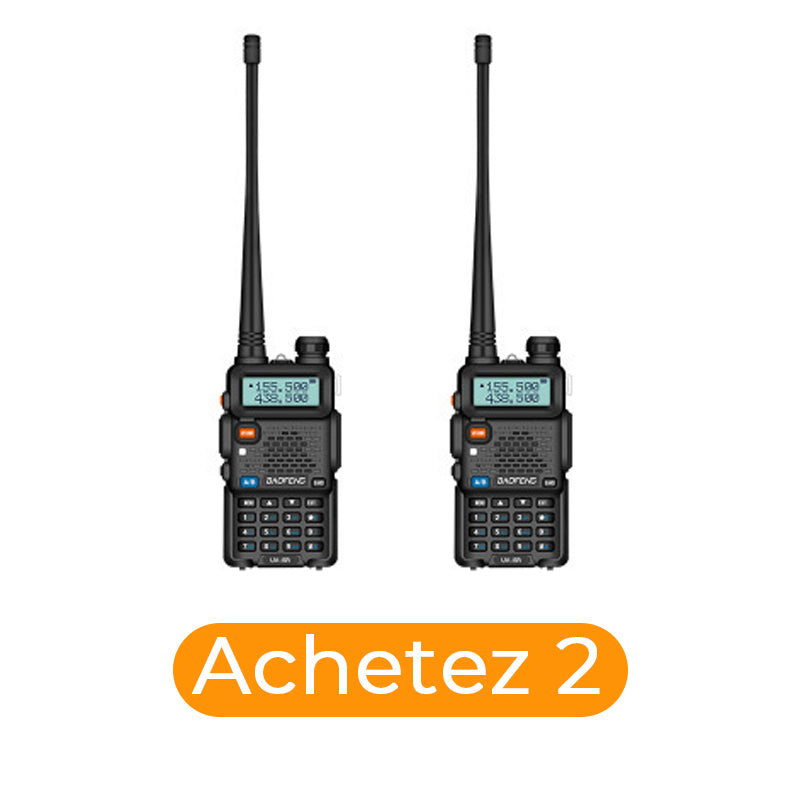 Radio amateur UV-5R longue portée – Walkie-Talkie double bande bidirectionnel