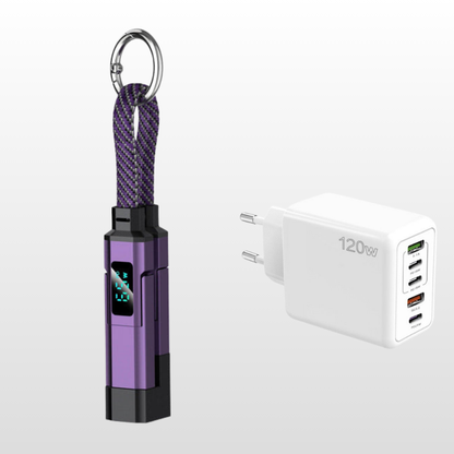 💐50% DE RÉDUCTION ! 🔌 Câble de charge 4 en 1 avec affichage numérique et anneau porte-clés – charge rapide, résistant aux nœuds et compact ⚡🔑【Offre Limitée】