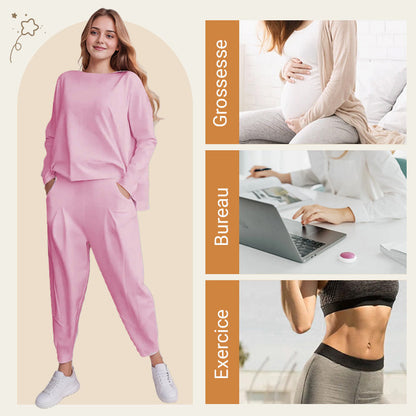 ✨️Ensemble 2 pièces haut à manches longues et pantalon à col rond