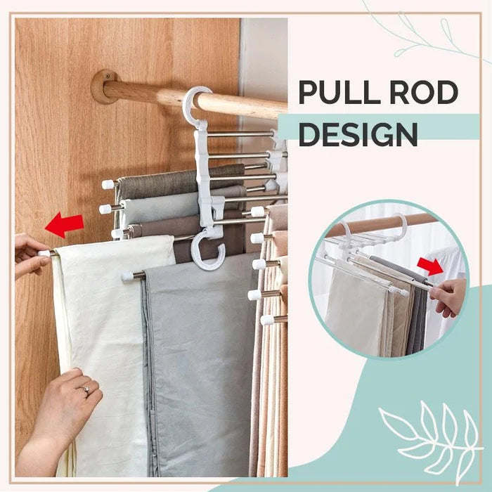 Porte-Pantalons Multifonctionnel — Optimisez votre rangement et gagnez de l'espace. Offre spéciale : Achetez 2, Recevez 3 !