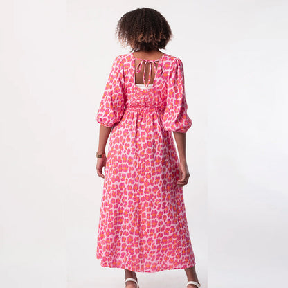 🎀🌸Robe imprimée à col V pour femme