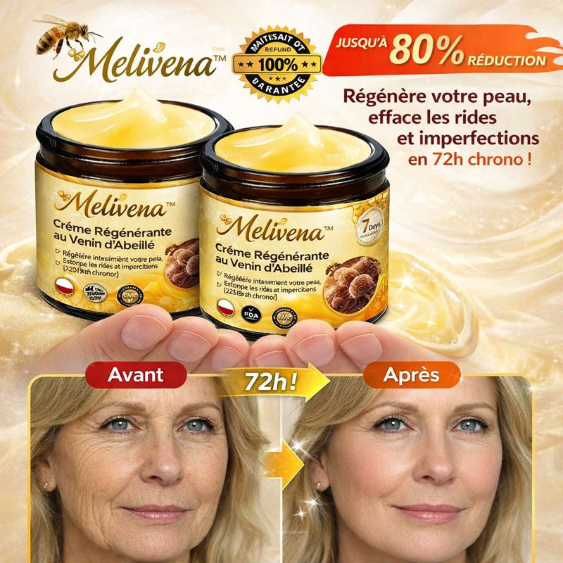 Melivena™ Crème Régénérante au Venin d’Abeille | Régénère votre peau, efface les rides et imperfections en 72h chrono !