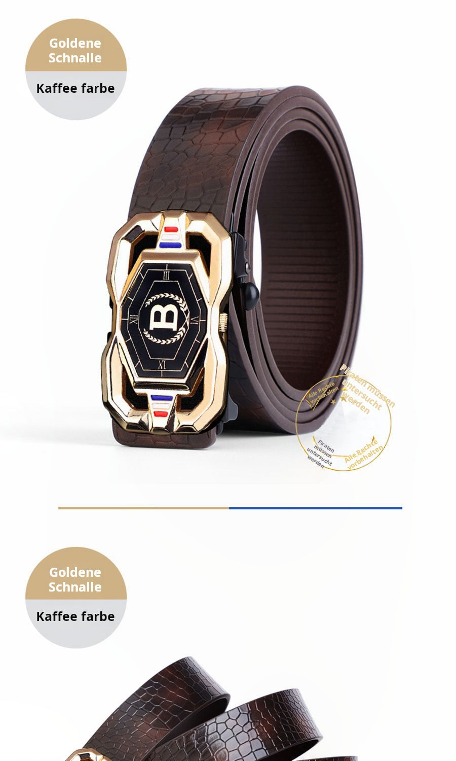 📢📢50 %  DE RÉDUCTION !! ⏰🐊Ceinture en cuir pour homme avec motif crocodile raffiné, boucle automatique et fabriquée en cuir de vachette.