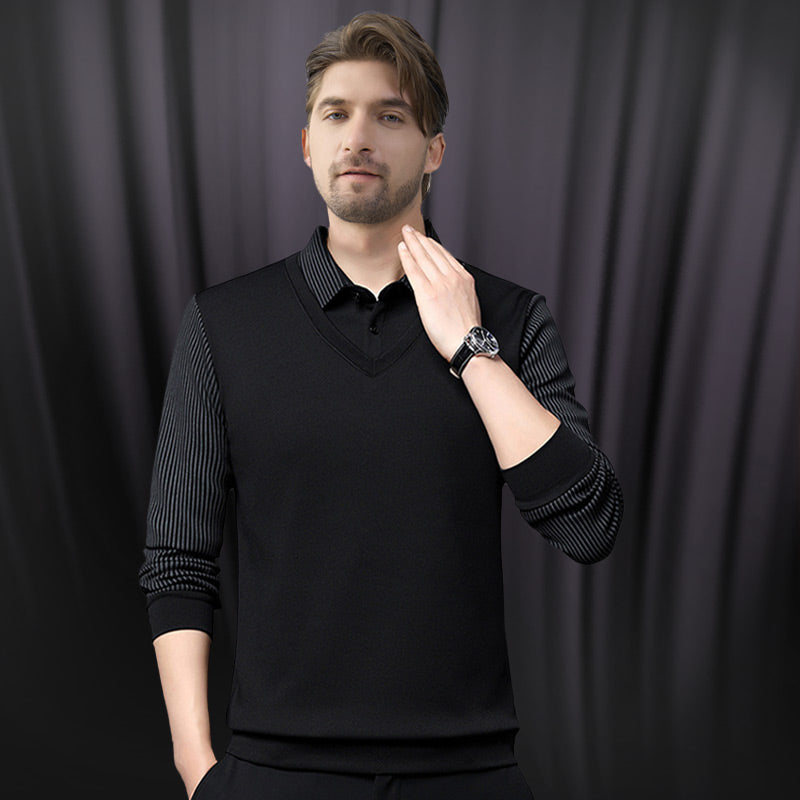 🔥50% DE RÉDUCTION ! 🍂 Chemise à Col Rayé 2 Pièces 👔📦
