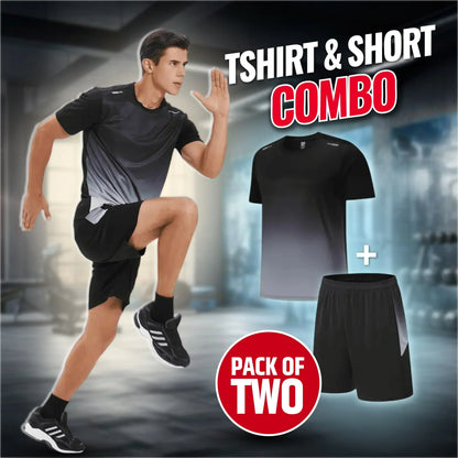 Ensemble de sport homme – T-shirt et short amples, respirants et à séchage rapide