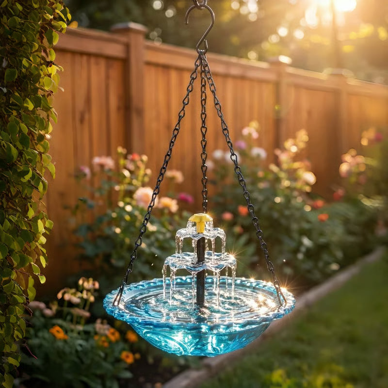 🐦 NOUVEAUTÉS 2026 - 59% DE RÉDUCTION 🔥💐 Fontaine suspendue pour oiseaux Solar Cascade