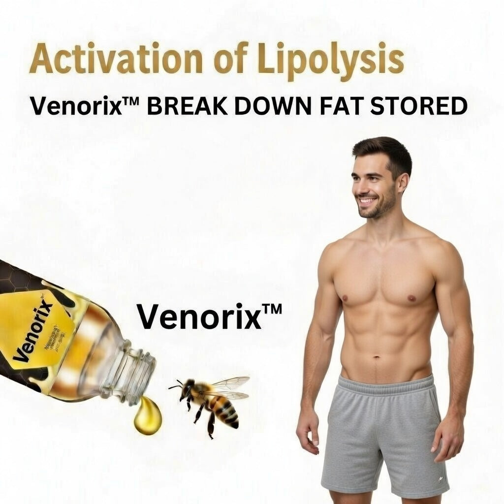 Venorix™ Huile Réductrice au Venin d’Abeille | Élimine les seins masculins en 7 jours chrono !