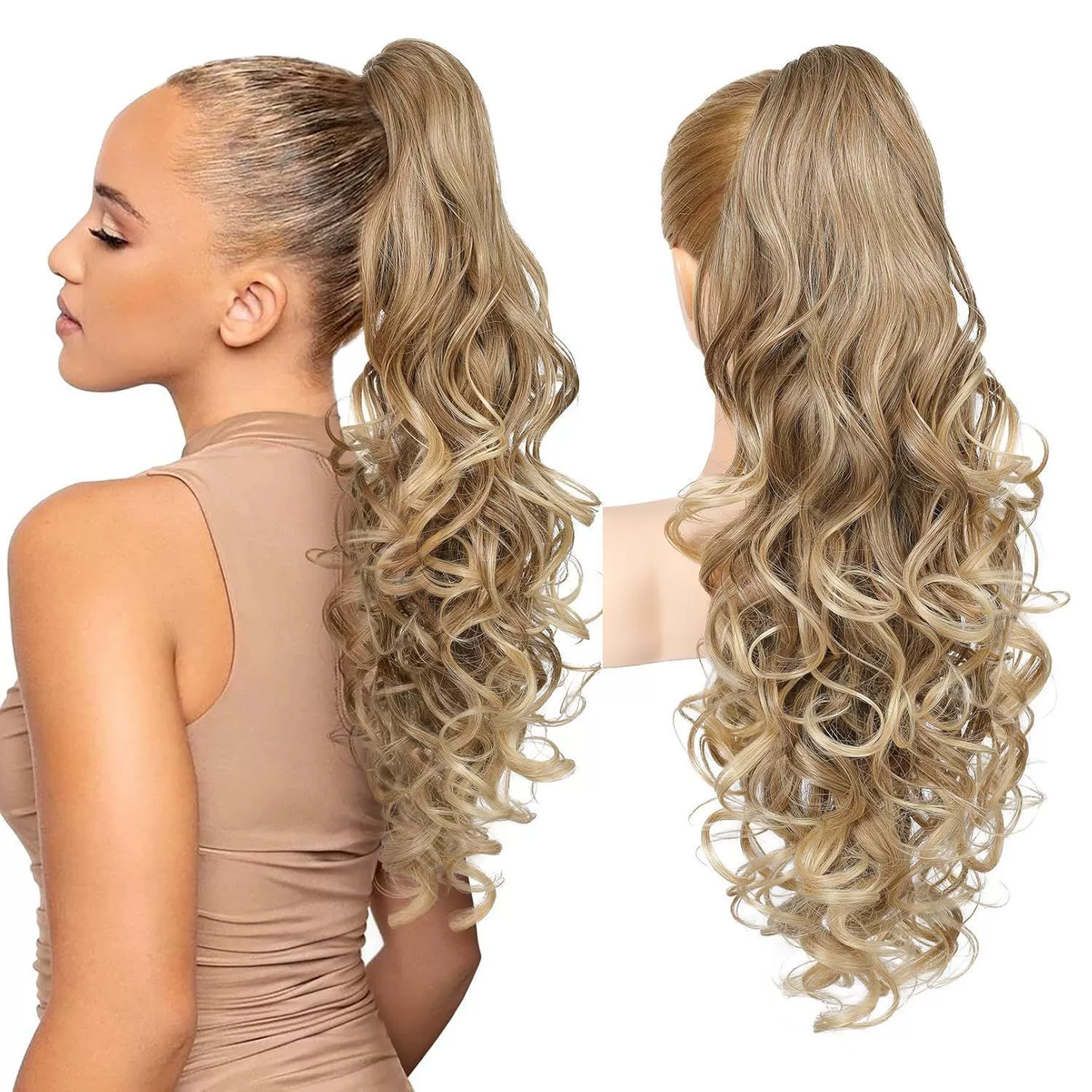 💜 Extension de queue de cheval ondulée à clip – Promo limitée, 50 % de réduction 💜
