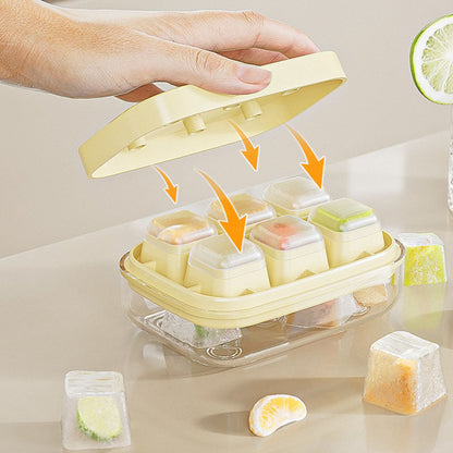 Promo limitée 50% : Mini Bac à Glaçons Réutilisable 6 Compartiments – Fermeture Rapide, Sans BPA, Démoulage Facile, Silicone Alimentaire, Compact pour Petit Congélateur