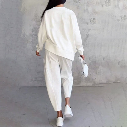 ✨️Ensemble 2 pièces haut à manches longues et pantalon à col rond