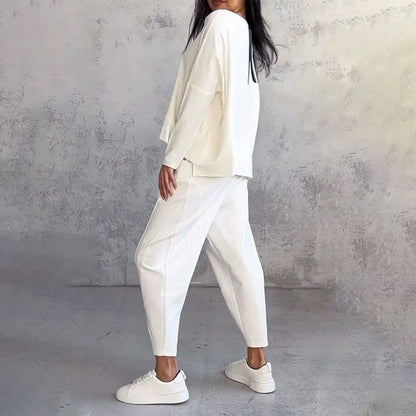 ✨️Ensemble 2 pièces haut à manches longues et pantalon à col rond