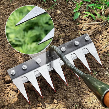 💎 Économisez 50% sur le Râteau de Désherbage en Acier au Carbone — 5/6/7/8 Dents, Anti-Rouille et Polyvalent pour le Jardin 🌿🪛