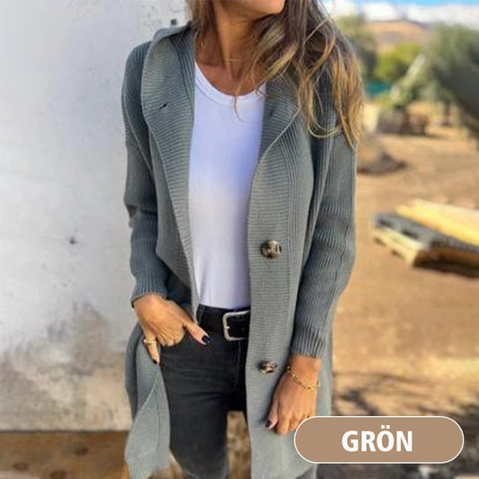 🥳Chaude vente 55% de réduction🌸Veste en tricot à boutons avec capuche pour femmes