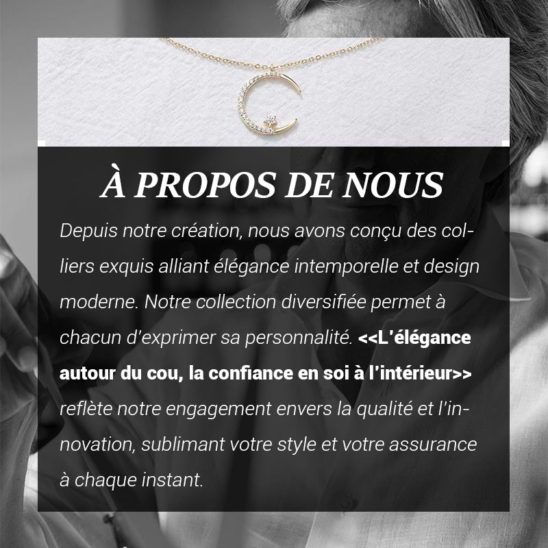 💕60% de réduction💕Collier Étincelant avec Pendentif d'Étoile et de Lune