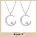 💕60% de réduction💕Collier Étincelant avec Pendentif d'Étoile et de Lune