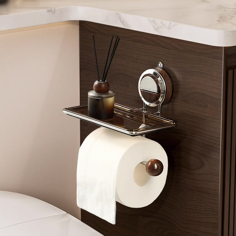 🔥Porte-papier hygiénique sans trous avec étagère intégrée – design épuré et pratique