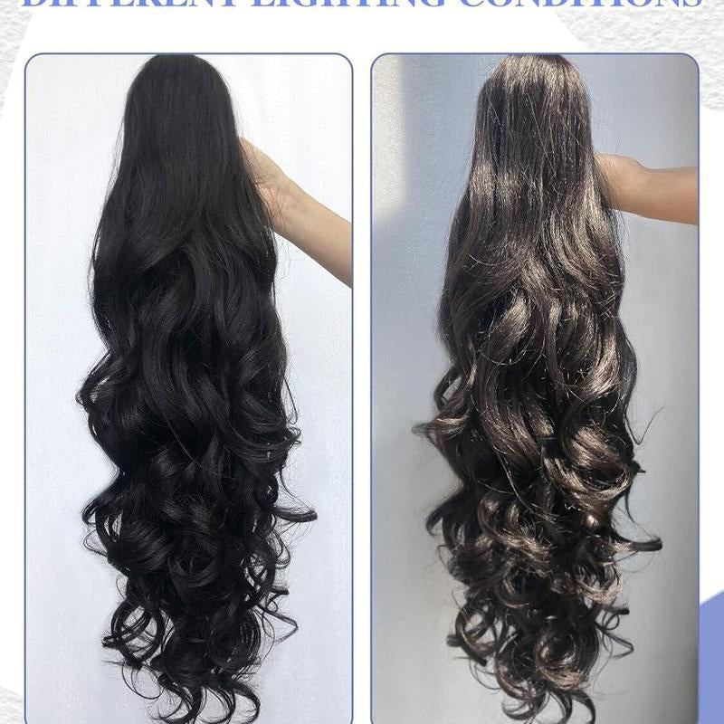 💜 Extension de queue de cheval ondulée à clip – Promo limitée, 50 % de réduction 💜