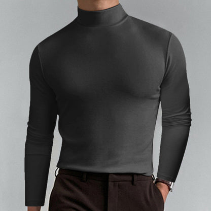 👕 48% DE RÉDUCTION ! ✨ T-shirt Homme à Col Montant - Coupe Adjustable et Tissu Respirant, Idéal pour Sport ou Quotidien 🏃‍♂️📦