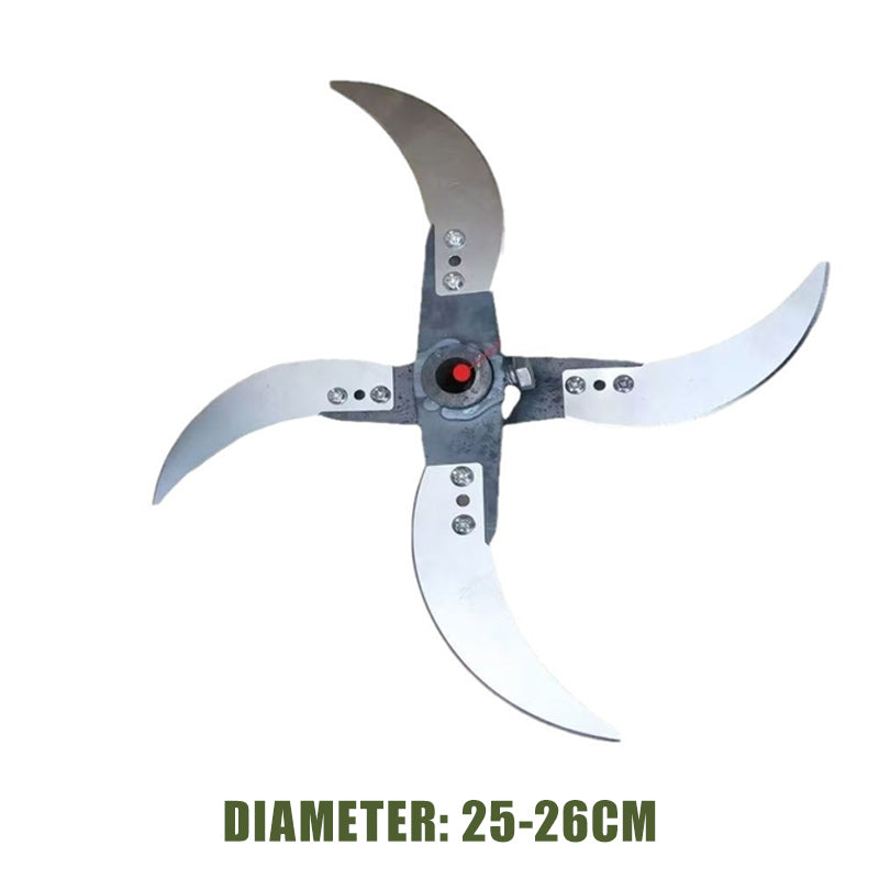 Promo 50% : Lame de coupe 4 lames pour déchiqueteuse d’herbe – Diamètre ajustable 25–26 cm, acier anti-rouille, installation universelle