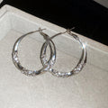 🔥 50% DE RÉDUCTION ! ✨ Boucles d'Oreilles Cercles Zircon - Design 32mm Léger, Alliage Hypoallergénique, Élégant Polyvalent 💎✨