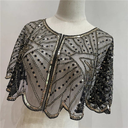 ⏳Time-limited Special⏰👗 Châle vintage en dentelle et perles