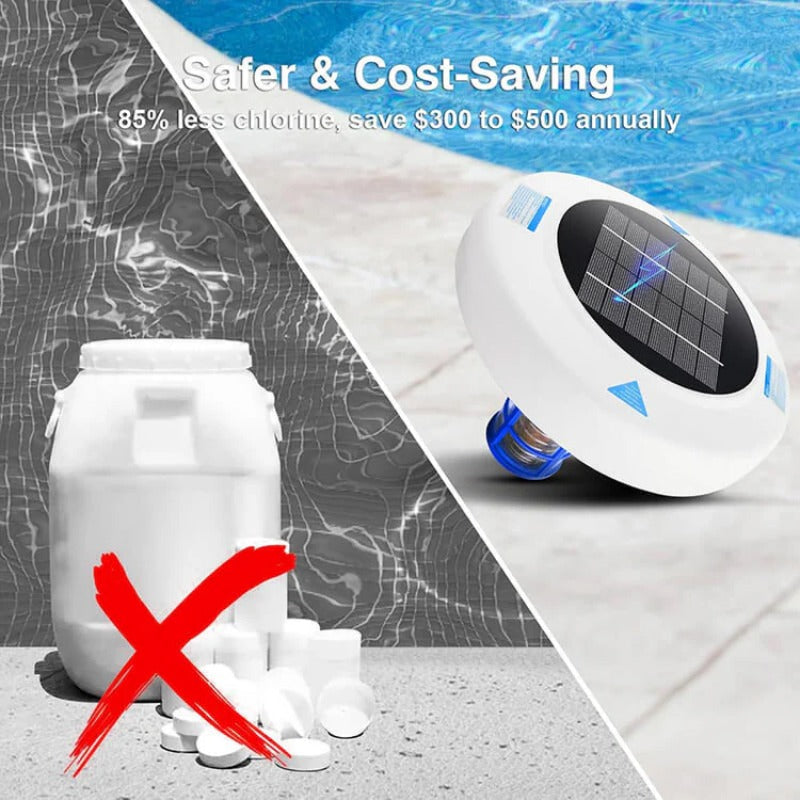 Sun-Powered Pool Ionizer for Crystal Clear Water — Eco-Friendly, Sparkling Clean Pool Water