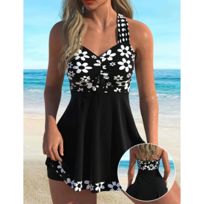 💙 Bien dans Sa Peau | Nouveau Tankini 2026 avec Shorty | Maintien Parfait & Imprimé Chic 👌【Promo -50%】