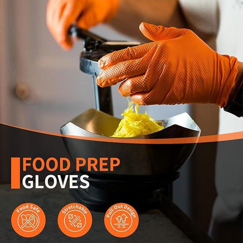 (30 paires) 🔥🔥 Gants jetables en nitrile avec renforts à motif losange - protection industrielle renforcée
