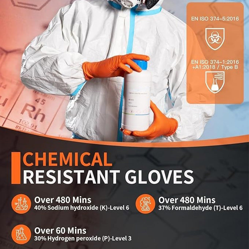 (30 paires) 🔥🔥 Gants jetables en nitrile avec renforts à motif losange - protection industrielle renforcée