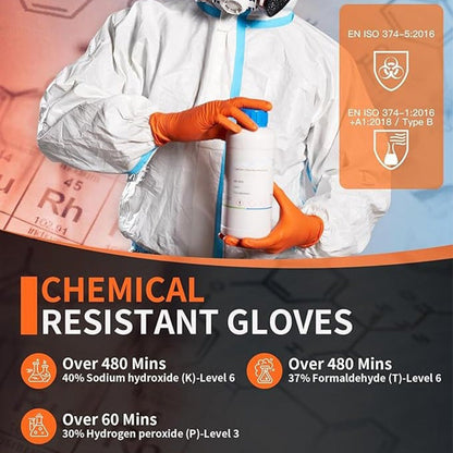 (30 paires) 🔥🔥 Gants jetables en nitrile avec renforts à motif losange - protection industrielle renforcée