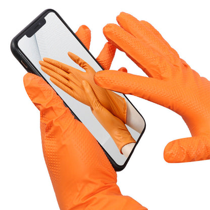 (30 paires) 🔥🔥 Gants jetables en nitrile avec renforts à motif losange - protection industrielle renforcée