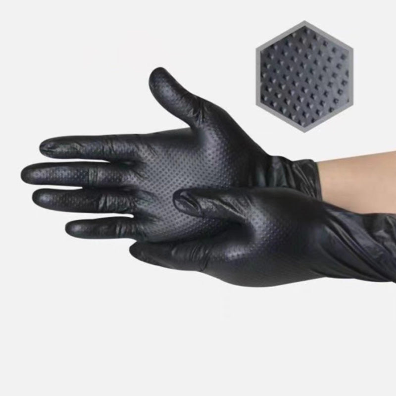 (30 paires) 🔥🔥 Gants jetables en nitrile avec renforts à motif losange - protection industrielle renforcée
