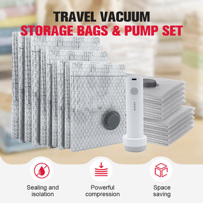 Voyagez léger avec nos Sacs de rangement sous vide et le kit de pompe portable — 50% de réduction, offre du dernier jour