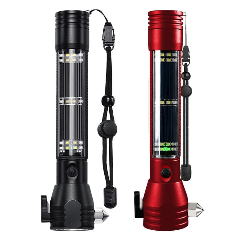 Lampe de poche tactique solaire 10 en 1 — puissante, polyvalente et rechargeable