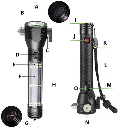 Lampe de poche tactique solaire 10 en 1 — puissante, polyvalente et rechargeable