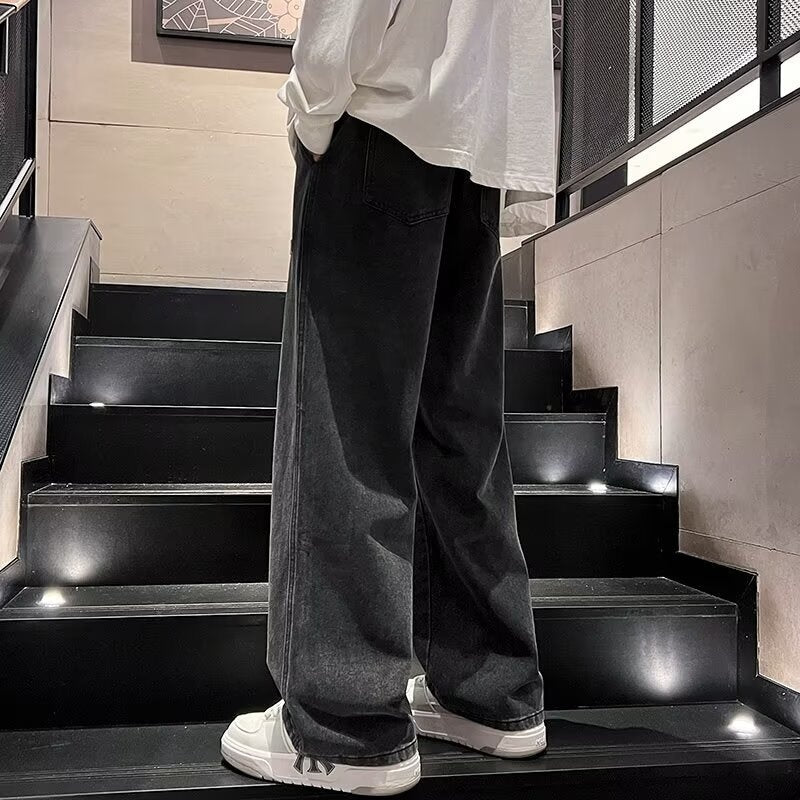 Jeans Décontractés à Coupe Ample et Jambes Larges pour Homme