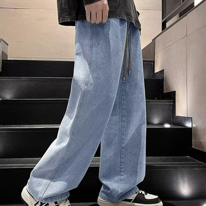 Jeans Décontractés à Coupe Ample et Jambes Larges pour Homme