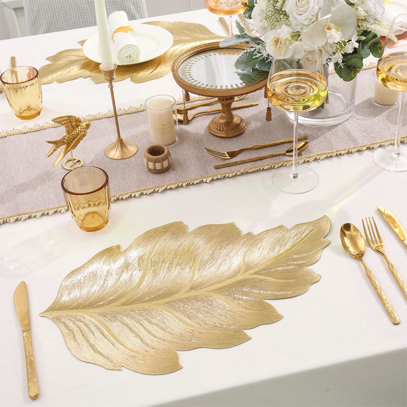 Set de table 3D en feuille d'or – résistant à la chaleur, élégant pour la salle à manger