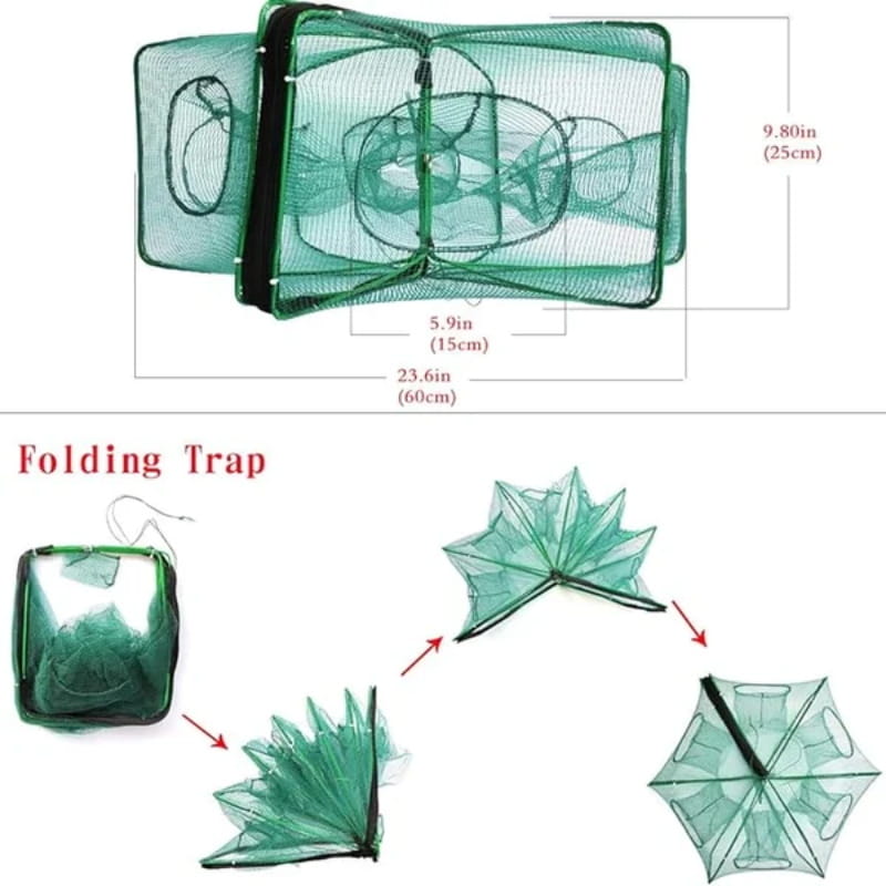 Filet de pêche renforcé et auto-pliable, compact et pratique à ranger