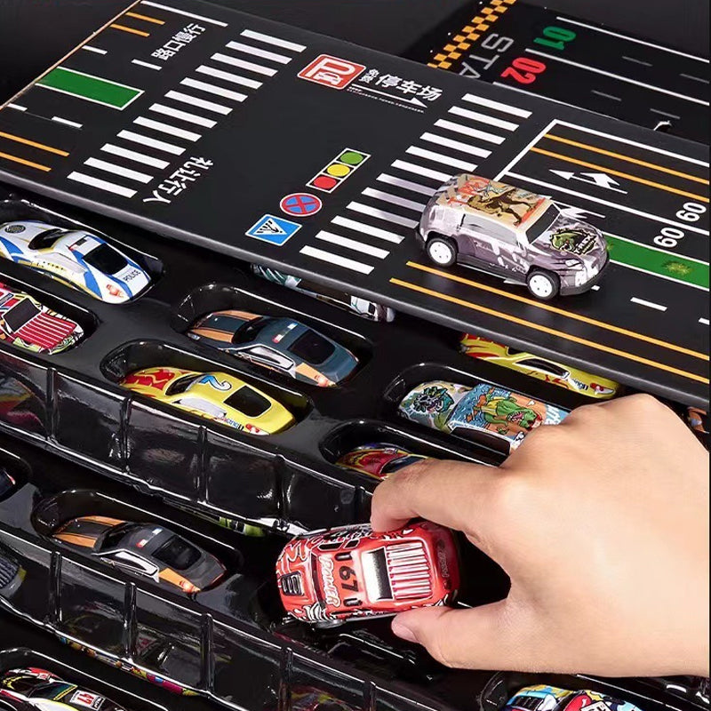 🎅Offre spéciale Noël 49% DE RÉDUCTION🎁48 mini-wagons à moteur avec garage intégré